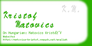 kristof matovics business card